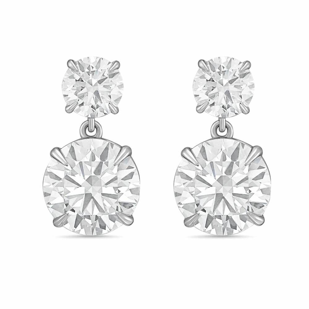 NEW DIANA M JEWELS women's round lab-grown diamond stud earrings (20.00 ct tcw)